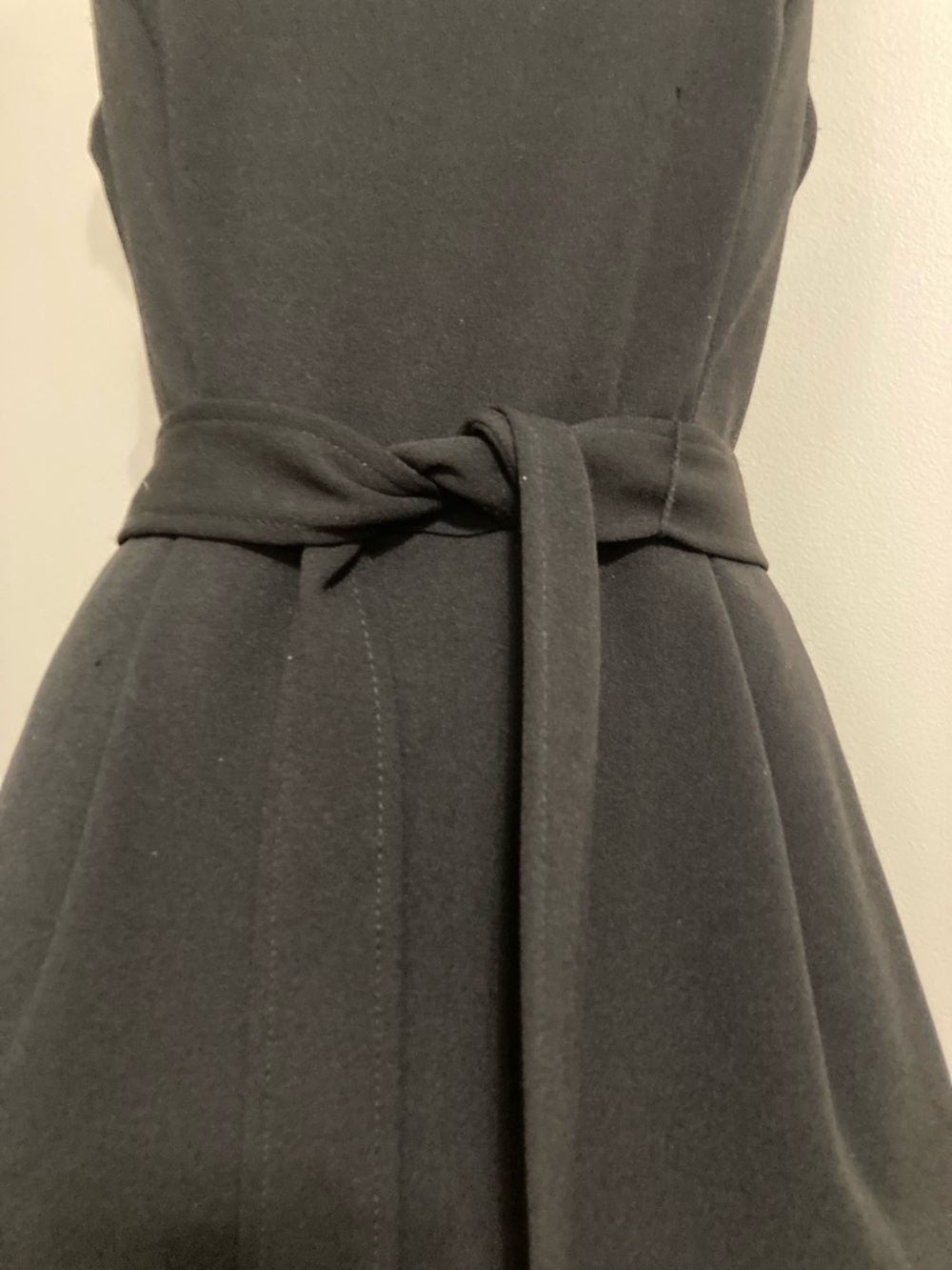 Sleeveless Black V-Neck Jumpsuit with Waist Tie. Item# SS1pcp4 - Picture 4 of 8
